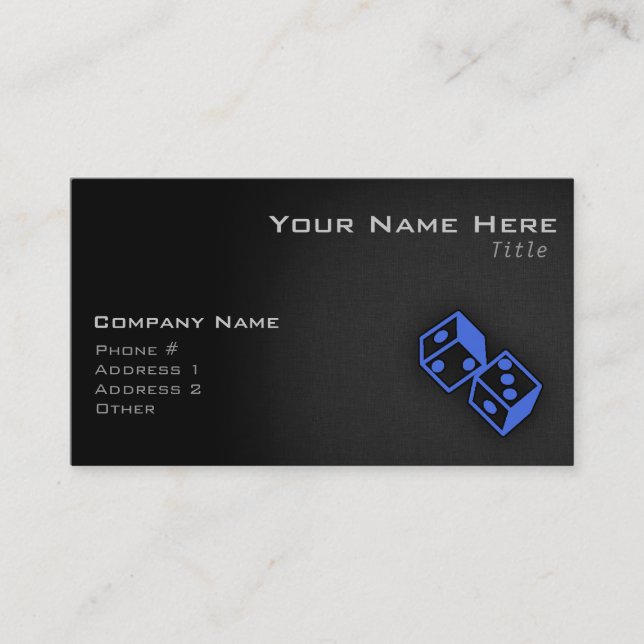Carte De Visite Royal Blue Dice (Devant)