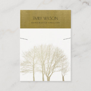 CARTE DE VISITE ROYAL FAUX GOLD FALL TREE FOLIAGE NECKLACE AFFICHE