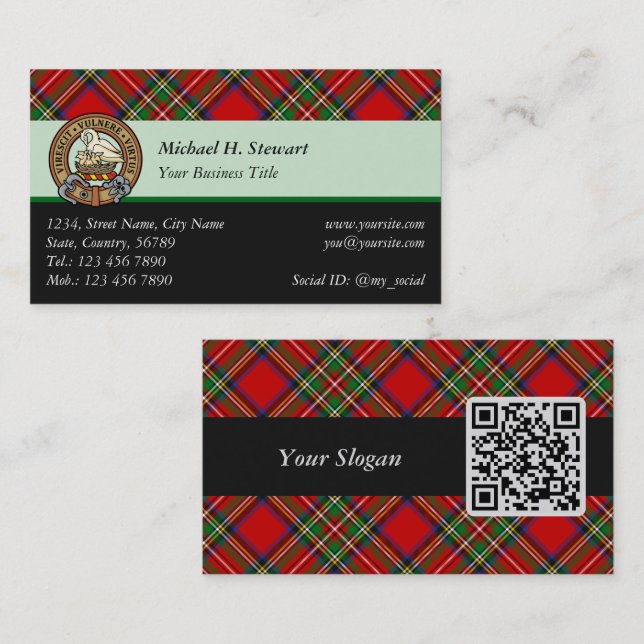 Carte De Visite Royal Stewart Tartan (Devant / Derrière)