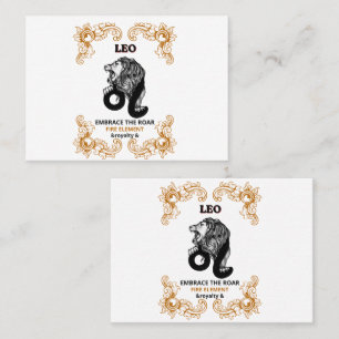 Carte De Visite Royauté du zodiaque Lion   Embrasser le rugissemen