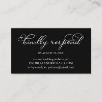 RSVP en ligne pour mariage noir et blanc