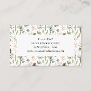 Carte De Visite RSVP pour un site web de mariage Rustique en Forêt