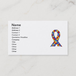 Carte De Visite Ruban de sensibilisation sur l'autisme