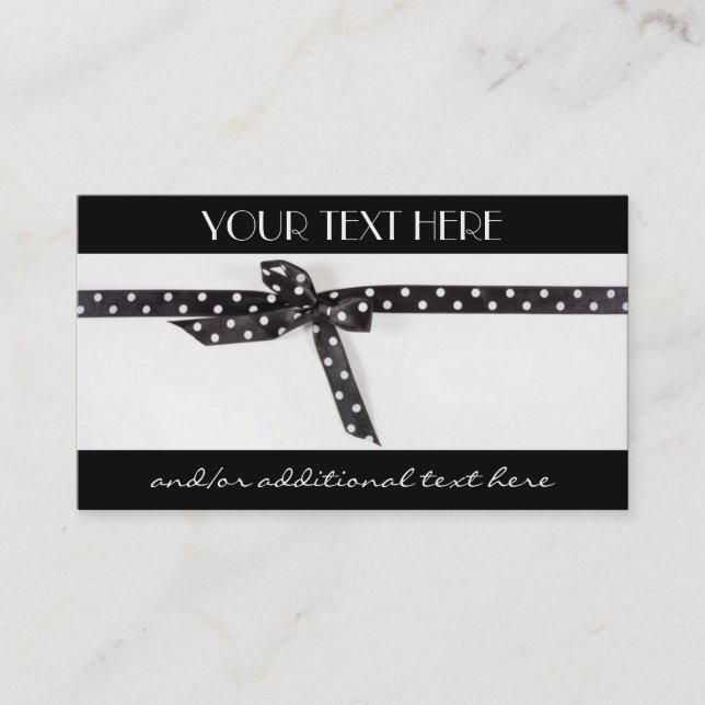 Carte De Visite Ruban noir et blanc (Devant)
