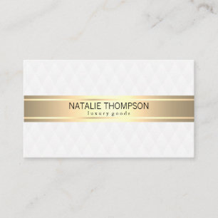 Carte De Visite Ruban Or Blanc Motif Diamant