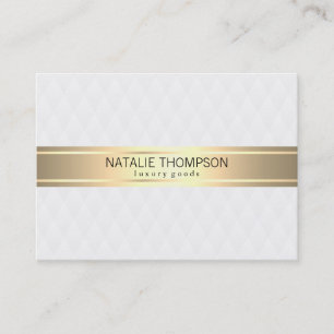 Carte De Visite Ruban Or Blanc Motif Diamant