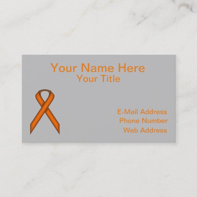 Carte De Visite Ruban standard orange (Devant)