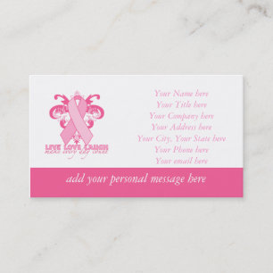 Carte De Visite Rubans roses chaque jour