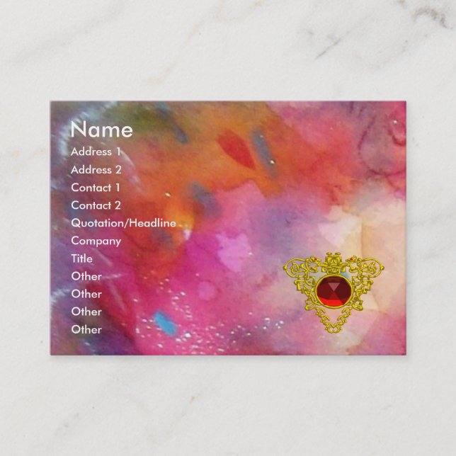 Carte De Visite RUBY ABSTRAIT, bleu clair rose (Devant)