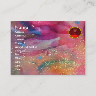 Carte De Visite RUBY ABSTRAIT, bleu clair rose