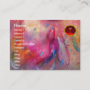 Carte De Visite RUBY ABSTRAIT, bleu rose vif