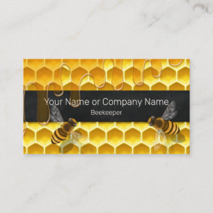 Carte De Visite Ruche avec abeilles volantes Apiculteur
