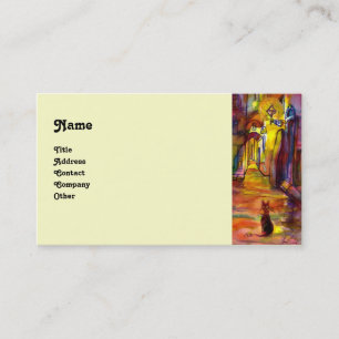 CARTE DE VISITE RUE MÉDIÉVALE DE FLORENCE LA NUIT