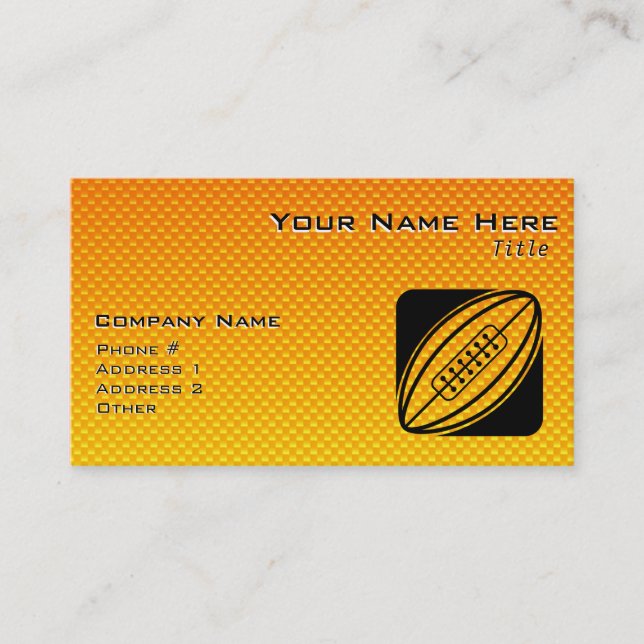Carte De Visite Rugby jaune-orange (Devant)
