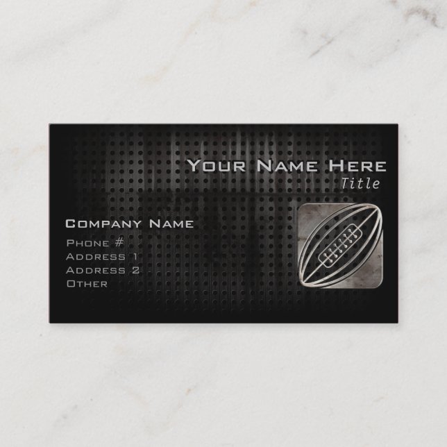Carte De Visite Rugby ; Noir frais (Devant)