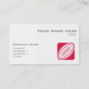 Carte De Visite Rugby rouge Crimson
