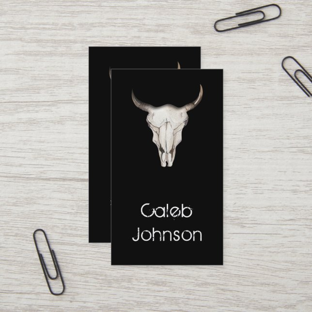 Carte De Visite Russe Boho Bohemian Cow Bull Pays Ouest (Devant/Arrière en situation)