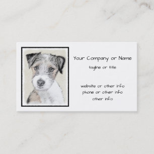 Carte De Visite Russell Terrier Peinture rugueuse - Art Chien orig
