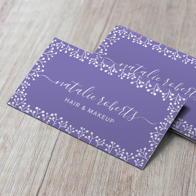 Carte De Visite Rustic Baby's Breath Flowers Purple Salon & Spa (Créateur téléchargé)