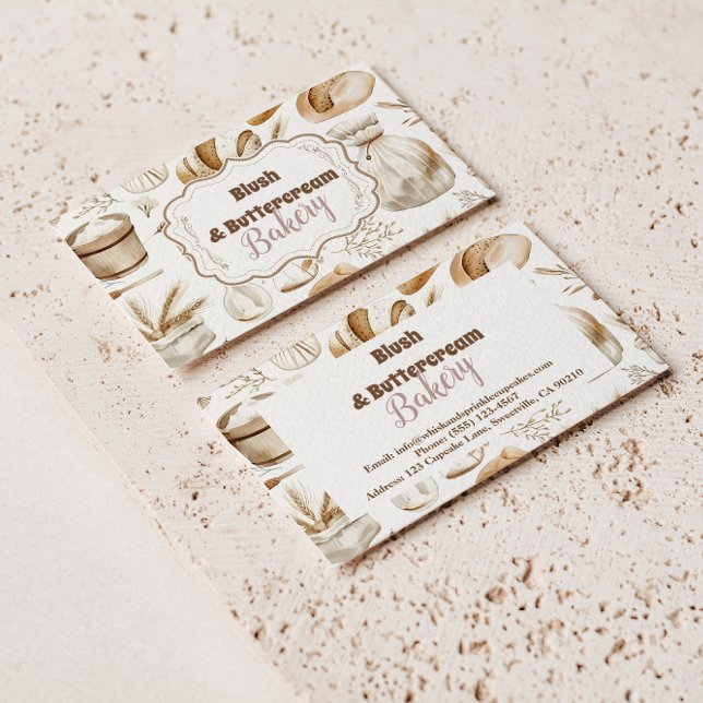 Carte De Visite Rustic Baking Business (Créateur téléchargé)