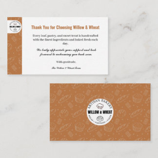 Carte De Visite Rustic Caramel Bakery Thank You Card
