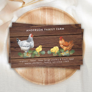 Carte De Visite Rustic Country Chicken Farm Oeufs frais QR Code