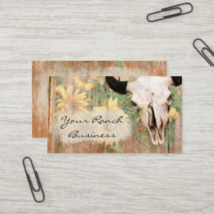 Carte De Visite Rustic Country Grange Western Taureau Taureau Tour