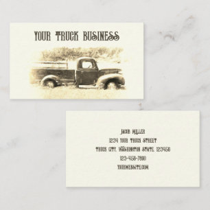 Carte De Visite Rustic Country Vintage Sepia Camion Brown Farm