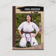 Rustic Karate Brown Belt Wood Trading Card
