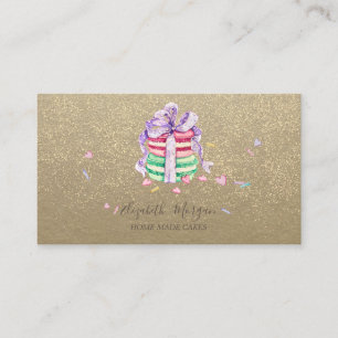 Carte De Visite Rustic Kraft, Macarons Gâteaux Faits Main