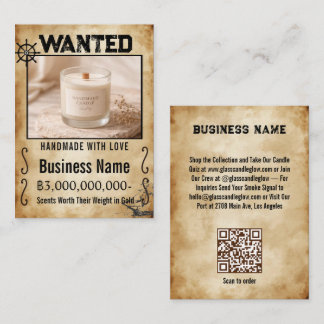 Carte De Visite Rustic Pirate Wanted Poster Candle Business