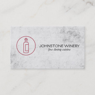 Carte De Visite Rustique avec bouteille de vin