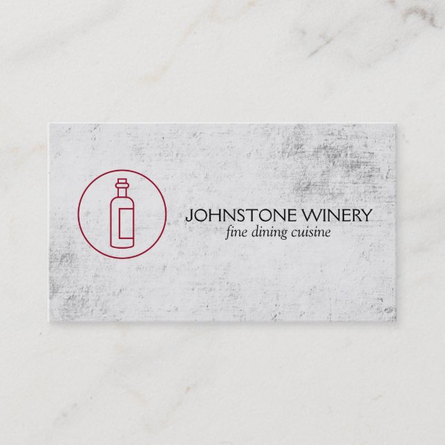 Carte De Visite Rustique avec bouteille de vin (Devant)