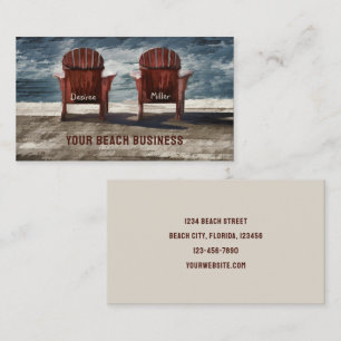 Carte De Visite Rustique Brown Adirondack Chaises de plage Art