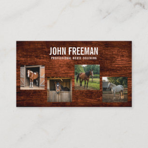 Carte De Visite Rustique Brown Bois Horse Photo Equestrio