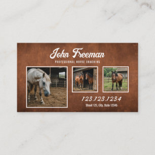 Carte De Visite Rustique Brown Horse photo équestre