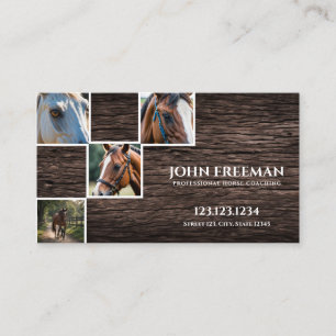 Carte De Visite Rustique Chevaux en bois foncé Brown Photos équest