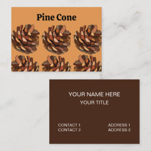 Carte de visite Rustique Cône de Pin Naturel