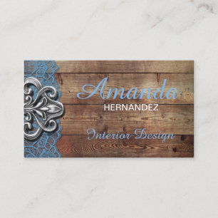 Carte de visite rustique de design d'intérieur en