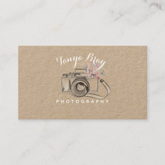 Carte de visite rustique de photographie avec le
