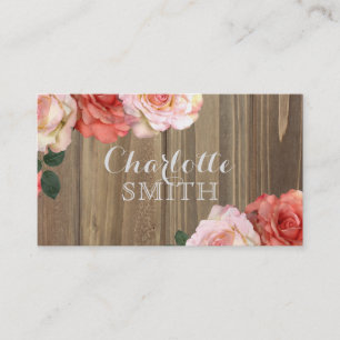 Carte de visite rustique de roses