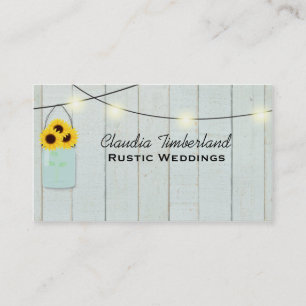 Carte de visite rustique de wedding planner de pot