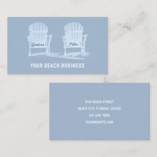 Carte De Visite Rustique Dusty Blue Adirondack Chaises De Plage