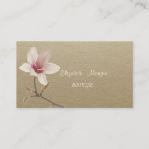 Carte De Visite Rustique Élégant, Kraft, Magnolia