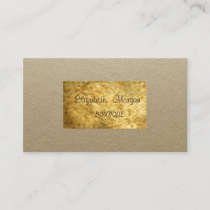 Carte De Visite Rustique Élégant, Kraft, Paillettes Dorées