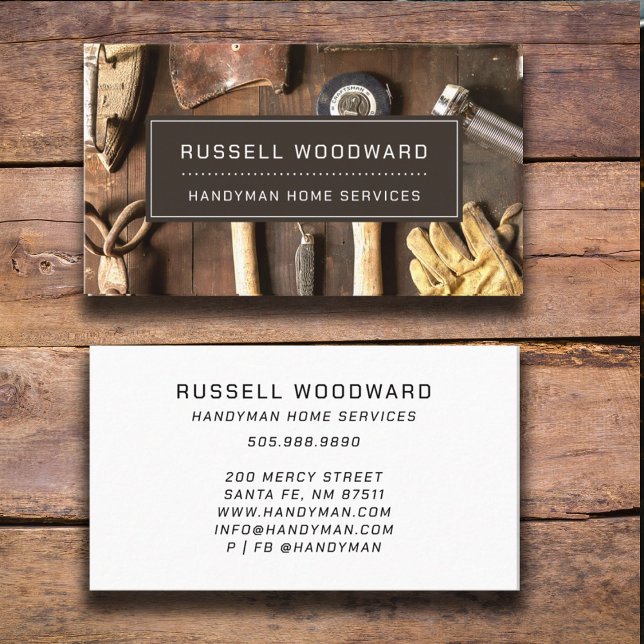 Carte De Visite Rustique Handyman Carpenter Outils De Commerce (Créateur téléchargé)