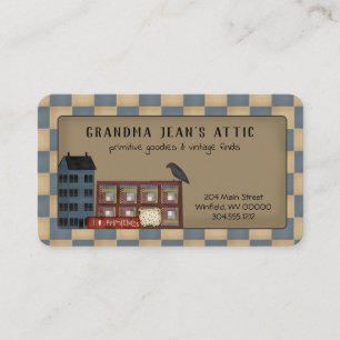 Carte De Visite Rustique Primitive Pays Salon Maison Crow Quilt