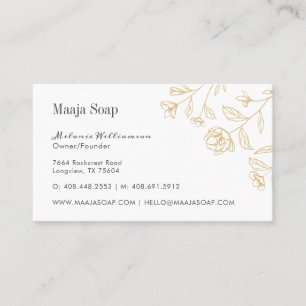 Carte De Visite Rustique Vintage Etch Style Floral Flower Monogram