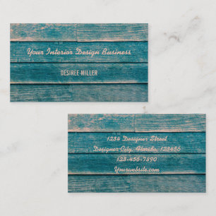 Carte De Visite Rustique Vintage Pays Turquoise Grain Texture