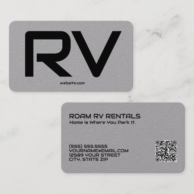 Carte De Visite 🚐 RV Code QR personnalisé Premium (Devant / Derrière)
